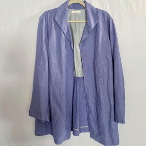 Coldwater Creek Linen Periwinkle Spring Blazer Jacket Size 18 Spring Easter